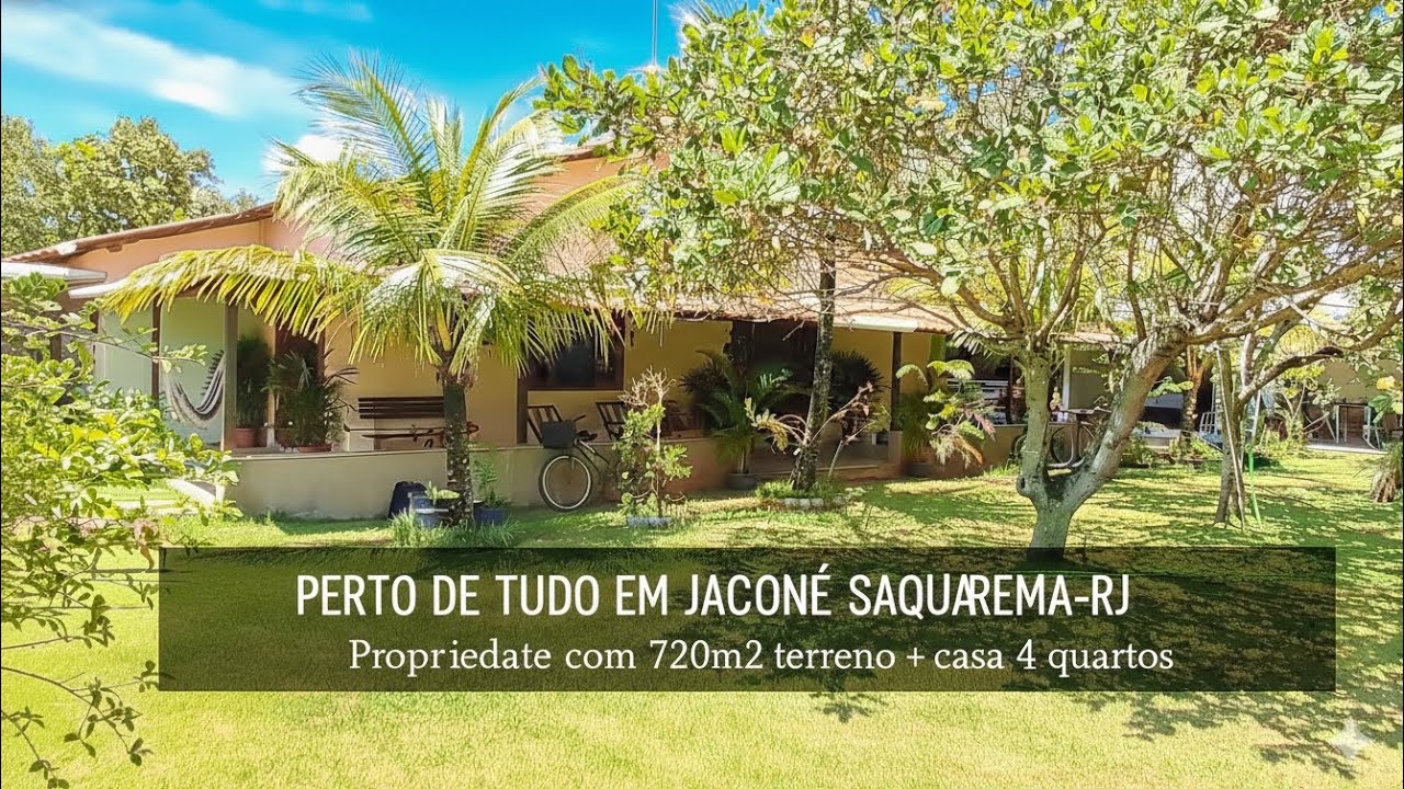 PROPRIEDADE  COM 720M2 PERTO DE TUDO EM JACONÉ: CASA 4 QUARTOS, ÁREA GOURMET CISTERNA 