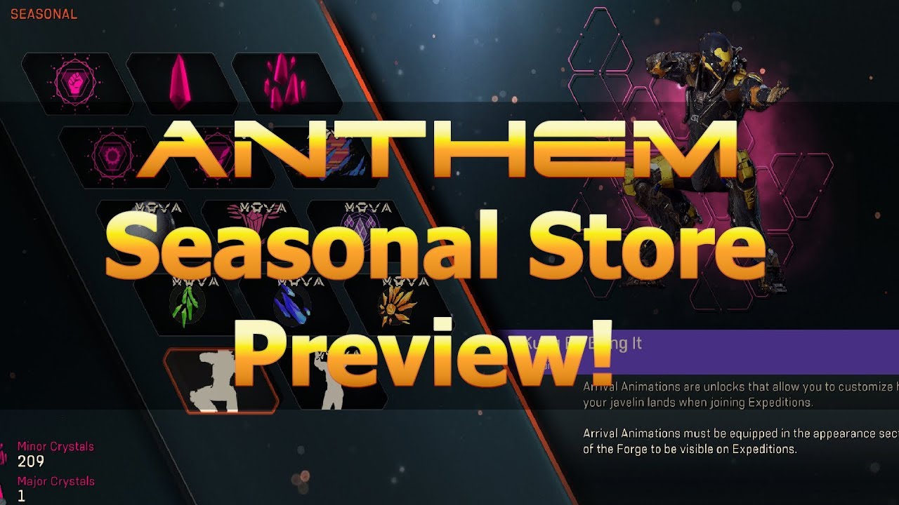 Anthem Seasonal Store Preview