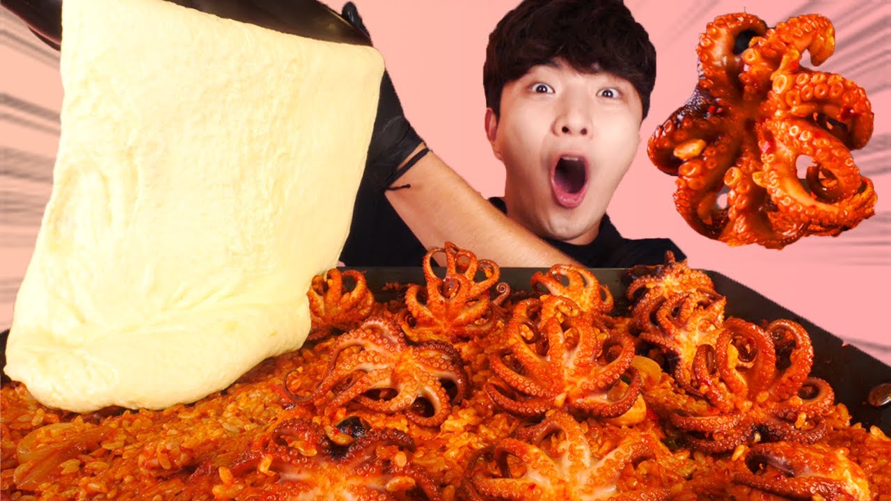 RUS SUB)Сплошная Кухня жареных скобок Чистый кварц Mukbang🐙Spicy Webfoot Octopus Korean ASMR Hoony