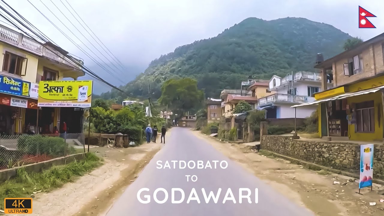 Satdobato to Godawari  -  Riding motorbike in Nepal 🇳🇵  [4K]