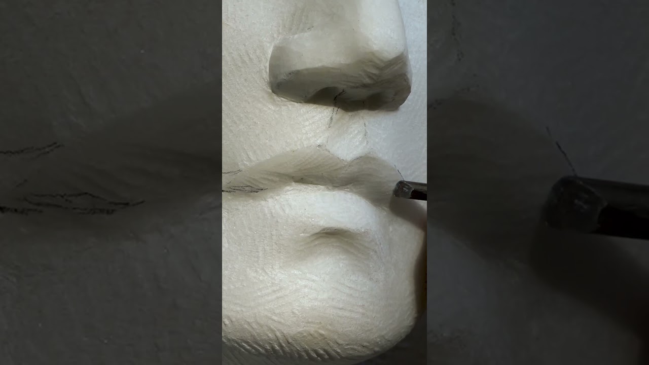 Carving lips in marble from beginning to end. #stonecarving #sculpture #sculpting #artsandcrafts