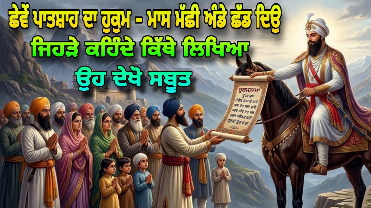 ਮਾਸ ਮੱਛੀ ਅੰਡੇ ਖਾਣੇ ਛੱਡ ਦੋ | ਦੇਖੋ ਗੁਰੂ ਸਾਹਿਬ ਦੇ ਹੱਥੀ ਲਿਖੇ ਹੁਕਮਨਾਮੇ | NonVeg Food Baare Guru De Bachan
