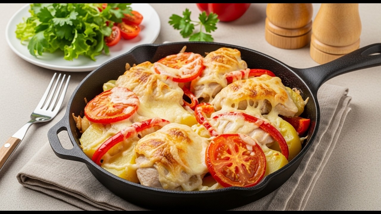 Невероятно сочная картофельная запеканка с курицей 🍗🧀