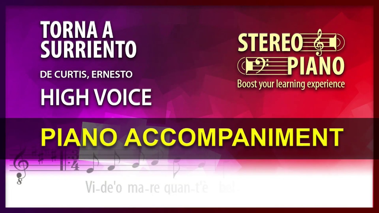 Torna A Surriento Karaoke / De Curtis / High voice
