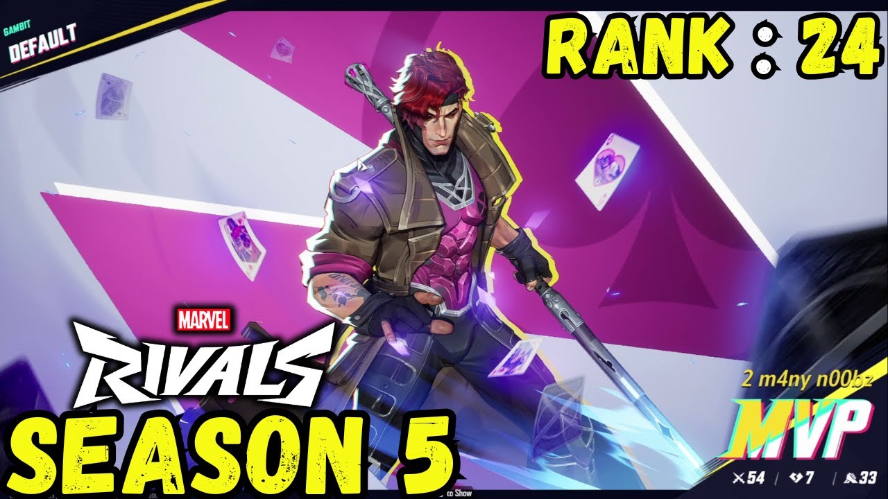 GAMBIT MVP! 2 m4ny n00bz INSANE GAMBIT Gameplay | Marvel Rivals Daily