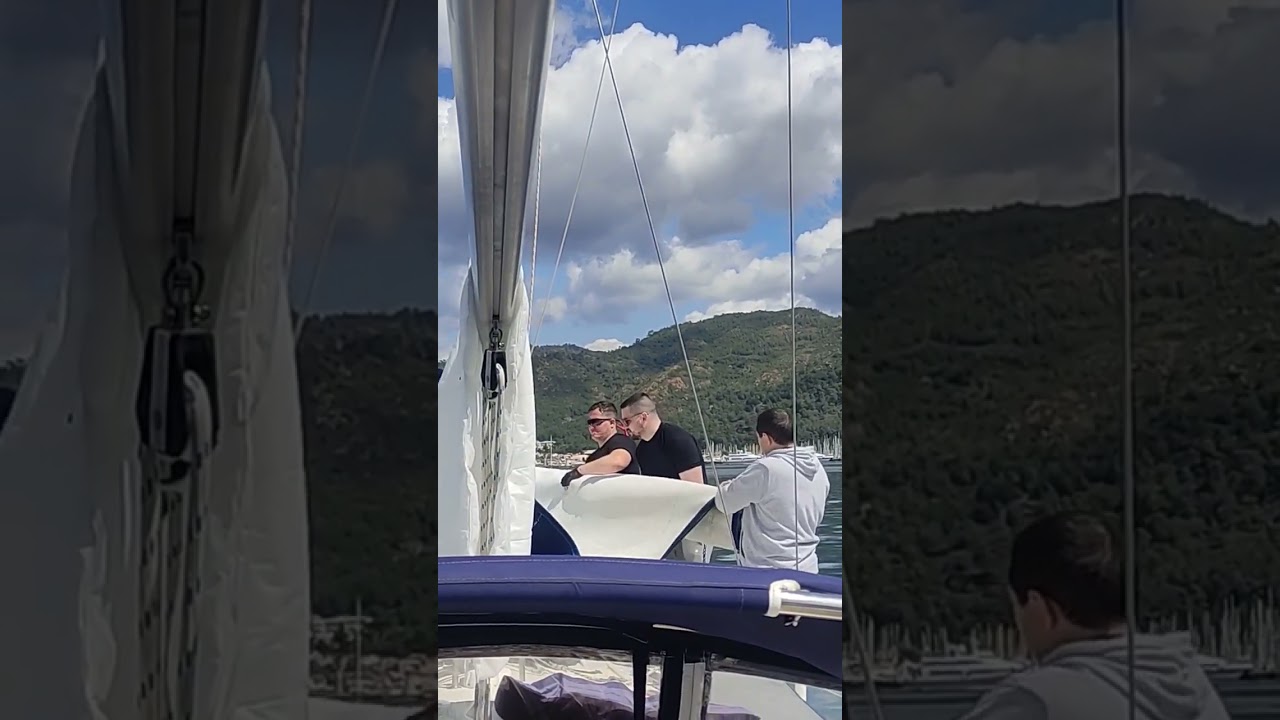 Снимаем парус с яхты. Стаксель в ремонт