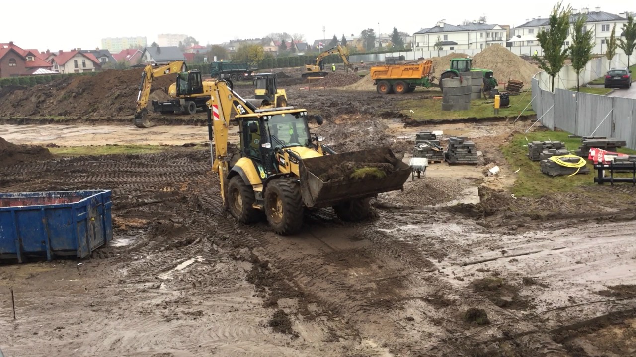 Budowa - Suchy Dw&oacute;r - Kosakowo, CAT 434, CAT 444F2