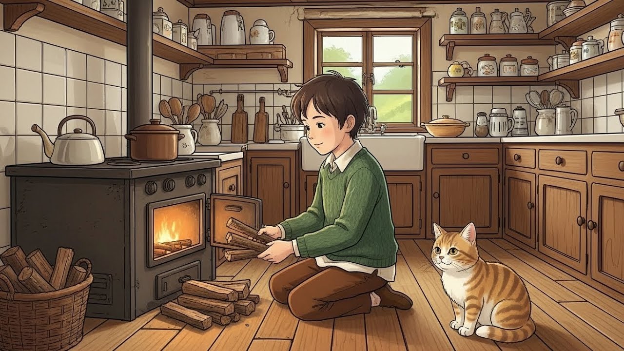 Snow Falling, Life Slowing Down | A Man & His Cat | Ghibli Daily Chronicles