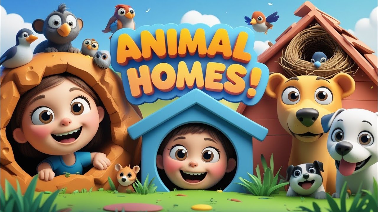 Animal Homes Song for Kids 🐾 | Where Do Animals Live? | Preschool Learning