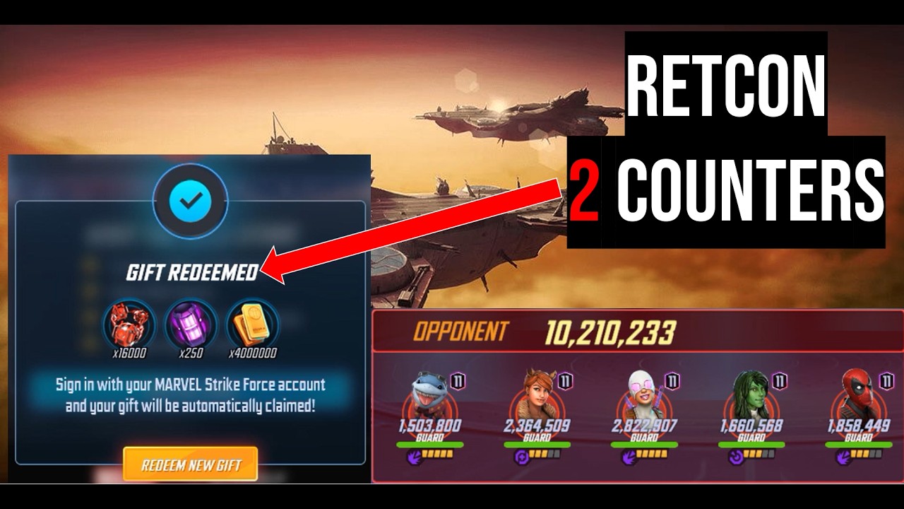 Retcon - 2 Counters in War + Promo Code 112  - Marvel Strike Force @if2pgames