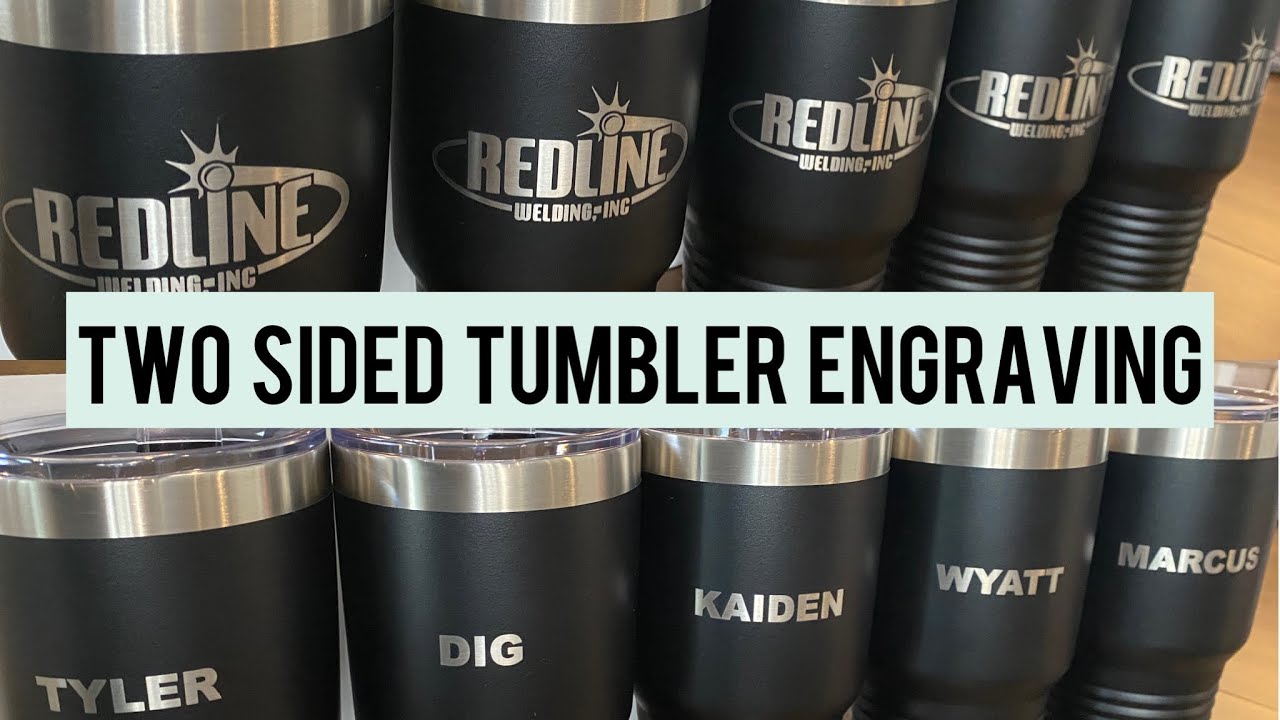 Setting up for a two sided tumbler engraving on a Co2 laser