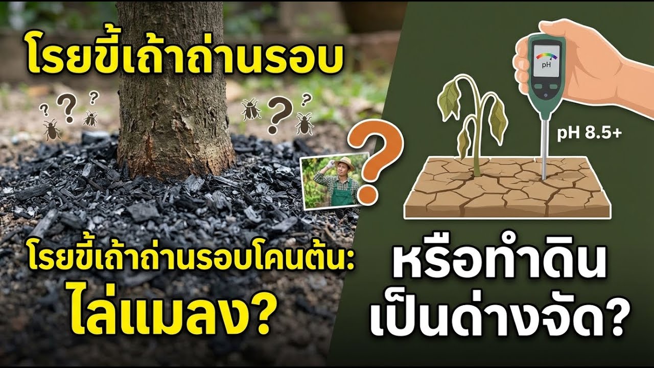 เถ้าซุ้มต้นไม้ช่วยไล่แมลงจริงหรือ? ทดสอบผลต่อความเป็นด่างของดิน