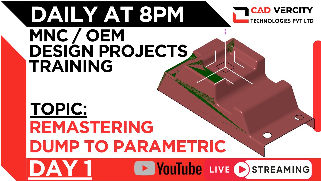 Remastering -Dump to parametric Day 1 OEM MNC Design Test 1Hr 30min CATIA CAD-VERCITY #catia #ugnx