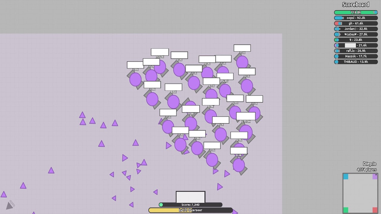 Diep.io, multiboxing 6-26 tanks: TRAILER
