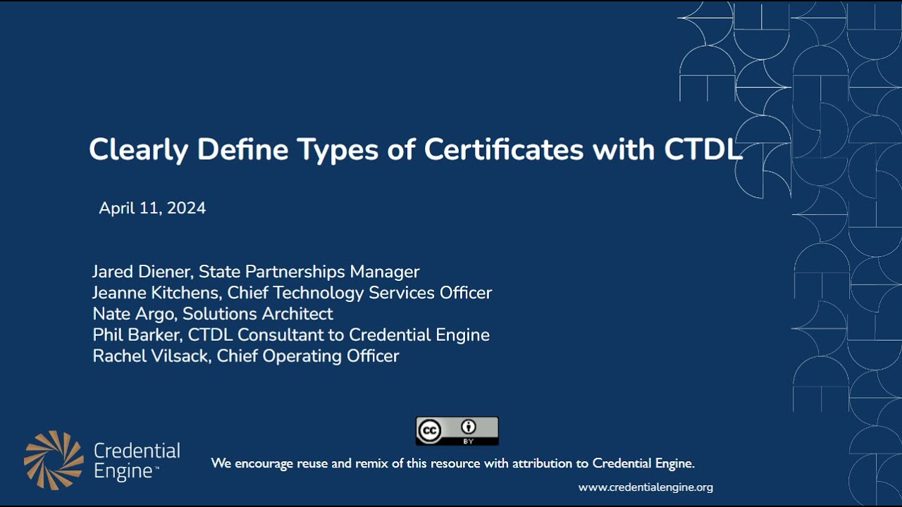 Clearly Define Types of Certificates with CTDL Webinar