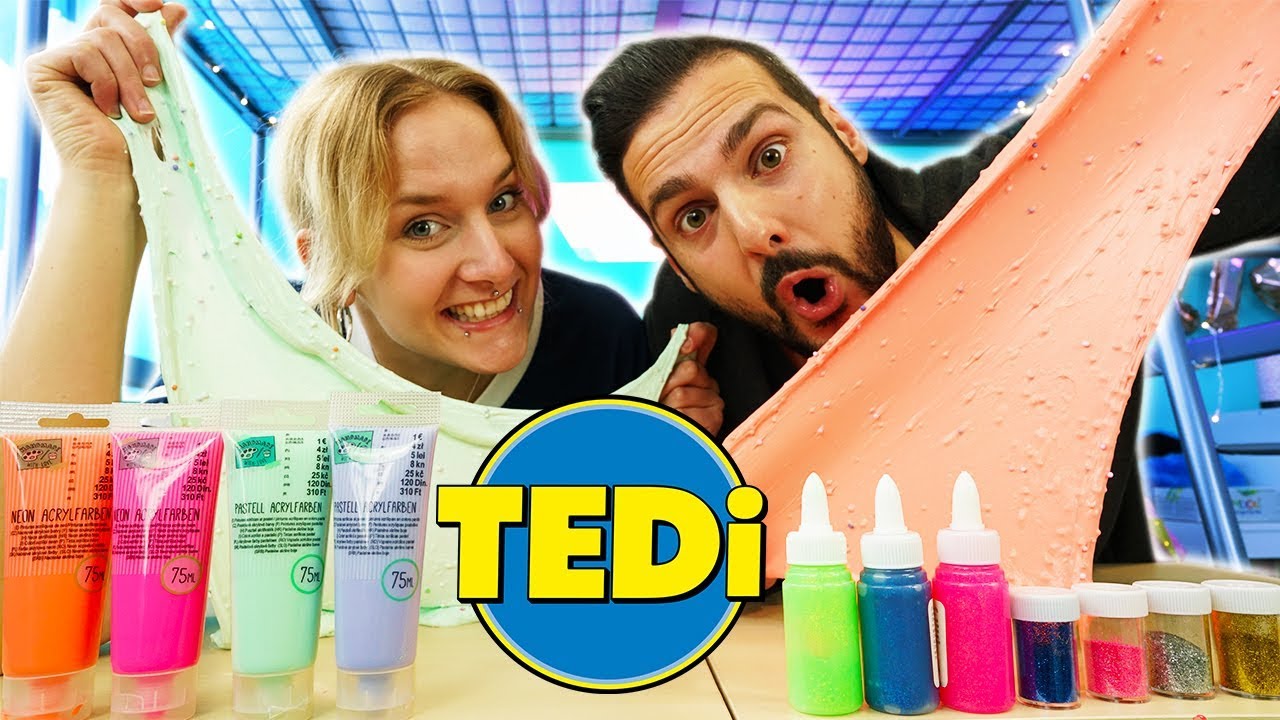 TEDI SLIME CHALLENGE - Nina & Kaan machen mit TEDI ZUTATEN Schleim - After Eight VS Partykracher