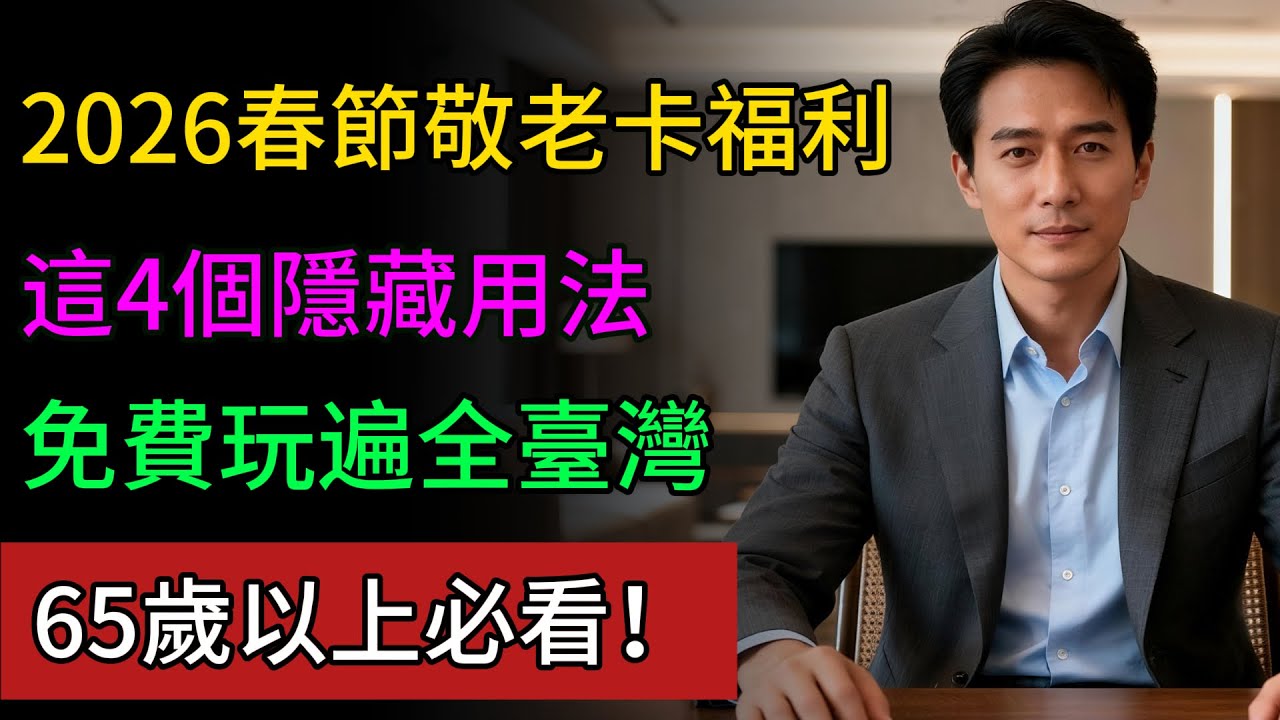 2026敬老卡福利：“4個”隱藏用法，免費玩遍全臺，臺灣65歲以上必看！#中老年人 #養老生活 #省錢 #出行 #健康永駐