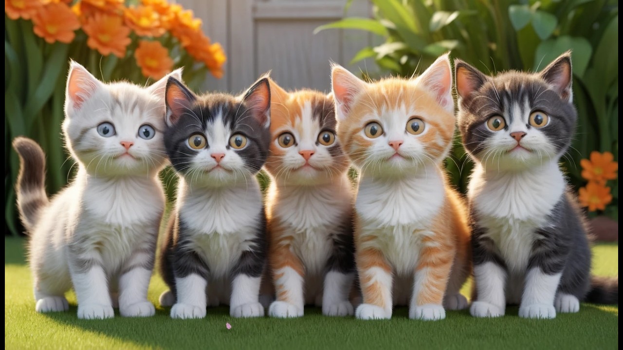 Five Little Kittens Meow Meow Meow 🐱 | Sweet Cat Sounds & Counting Nursery Rhyme