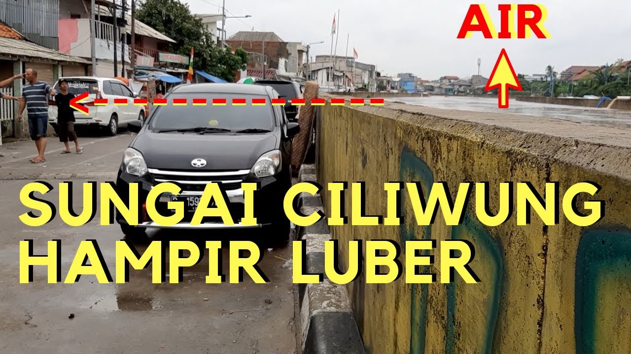 Jakarta Siaga Banjir Besar, Air Sungai Ciliwung Hampir Luber Lebih Tinggi Dari Jalanan #normalisasi