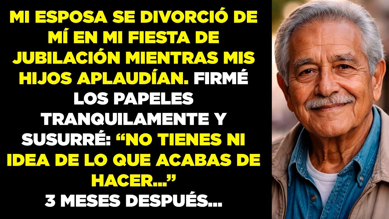 Mi esposa me entregó los papeles del divorcio en mi fiesta de jubilación mientras mis hijos...