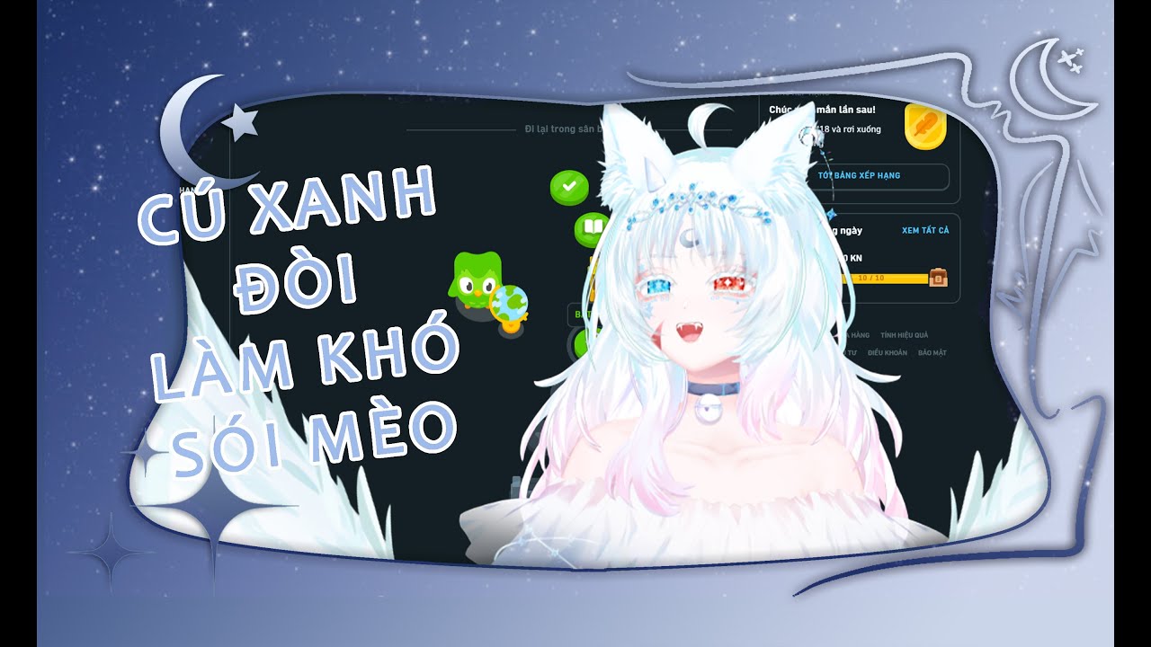 【GAMING & STUDY TIME】Sói Mèo đánh nhau với Duolingo ✨🌙 | Tiếng Anh cùng Duolingo #1