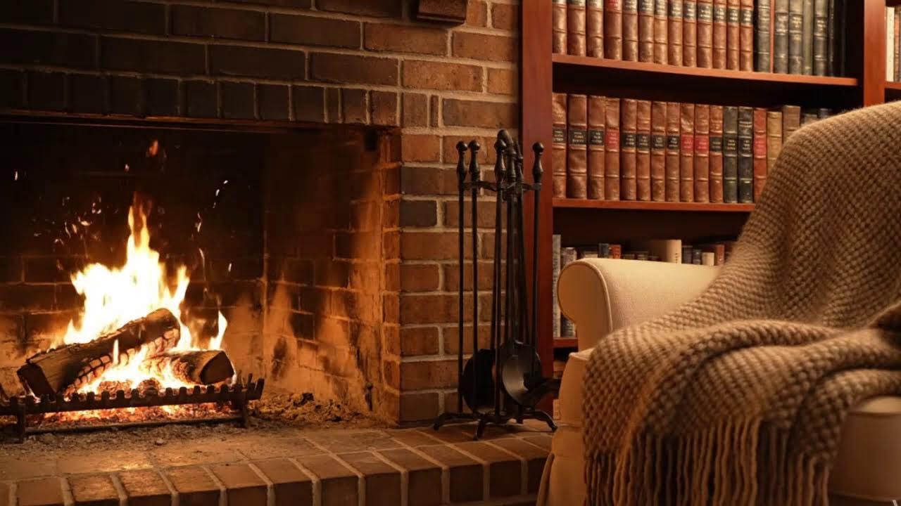 Streaming Warm Fireplace Reading Ambience | ASMR for Sleep