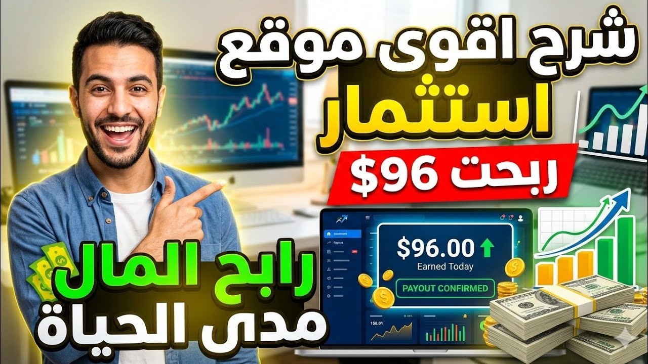 شرح اقوى مشروع استثمار آمن سحبت 96$ ربح المال مدى الحياة 2026