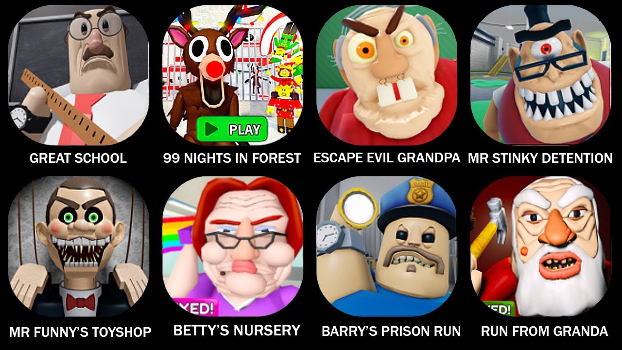 ROBLOX: GREAT SCHOOL BREAKOUT, 99 NIGHTS IN FOREST PRISON RUN OBBY, ESCAPE EVIL GRANDPA OBBY#roblox