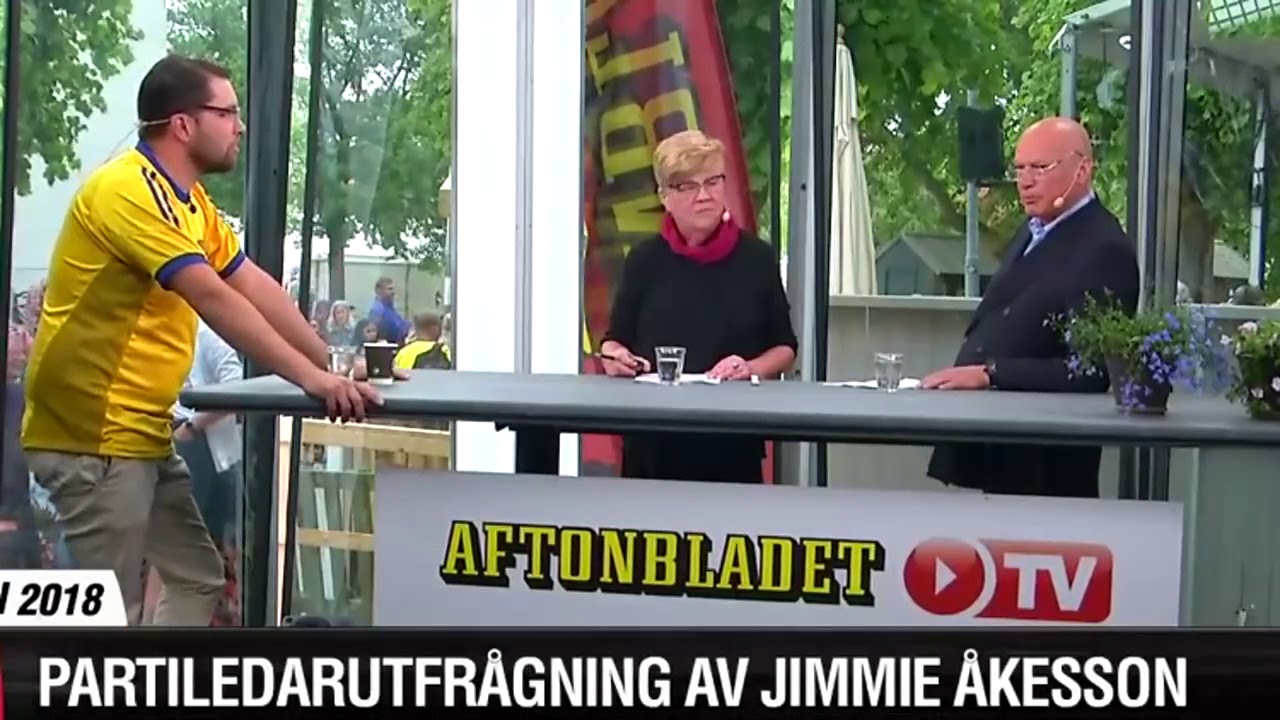 Jimmie Åkesson frågas ut i Aftonbladets tält (Almedalen) 2018-07-07