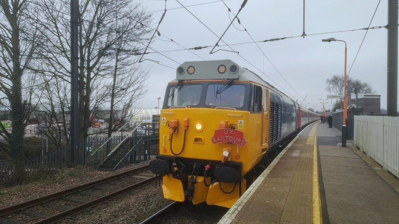 50049 Defiance defies the misty morning & comes via the Cross City line. Also 37418 & 57315 08/03/26