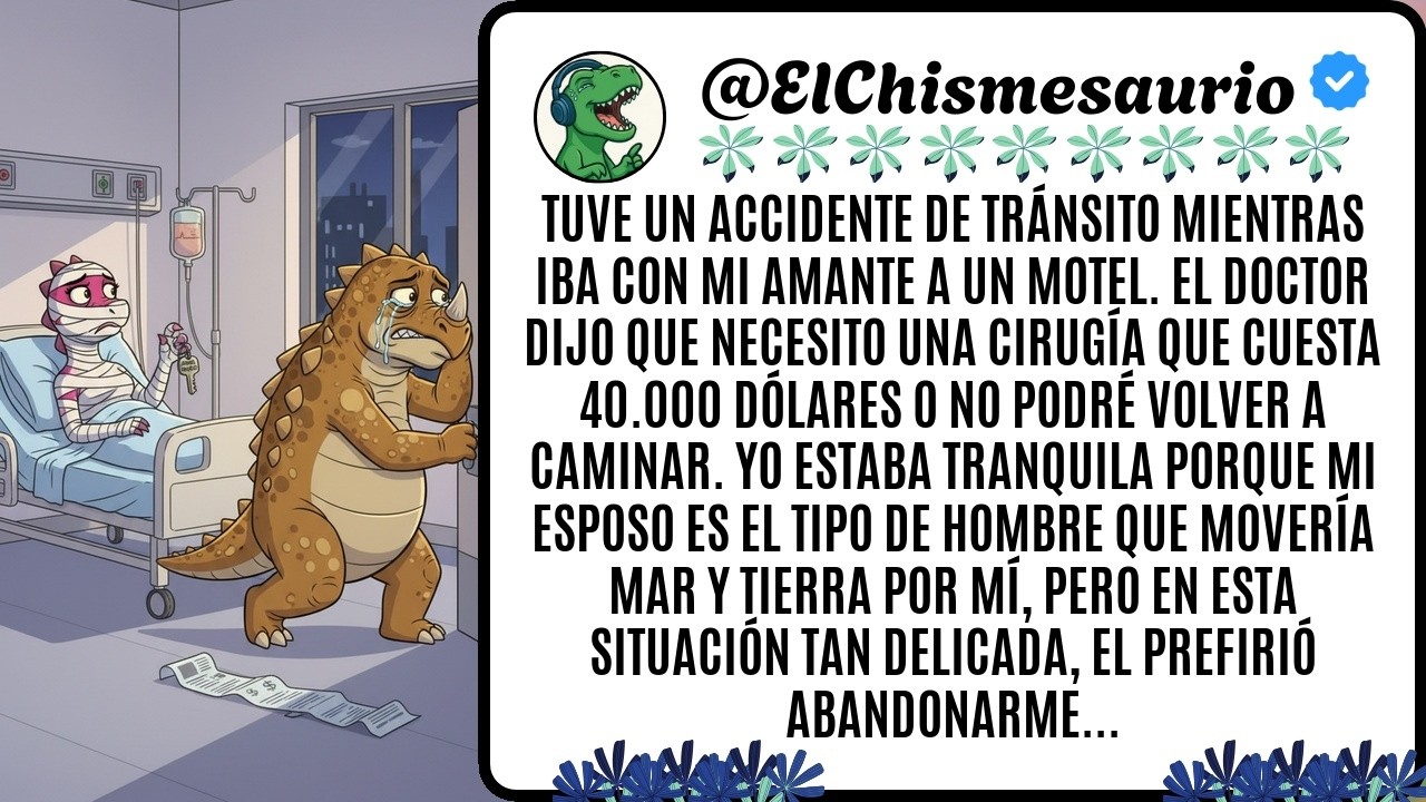 Tuve un accidente de tránsito mientras iba con mi amante a un motel. El doctor dijo