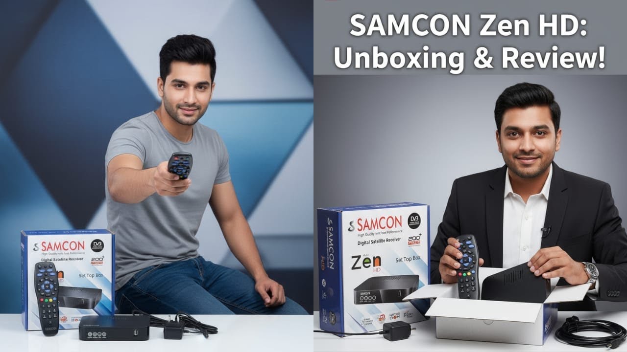 Samcon Zen HD Full HD DD Free Dish Set Top Box | Unboxing & Full Review
