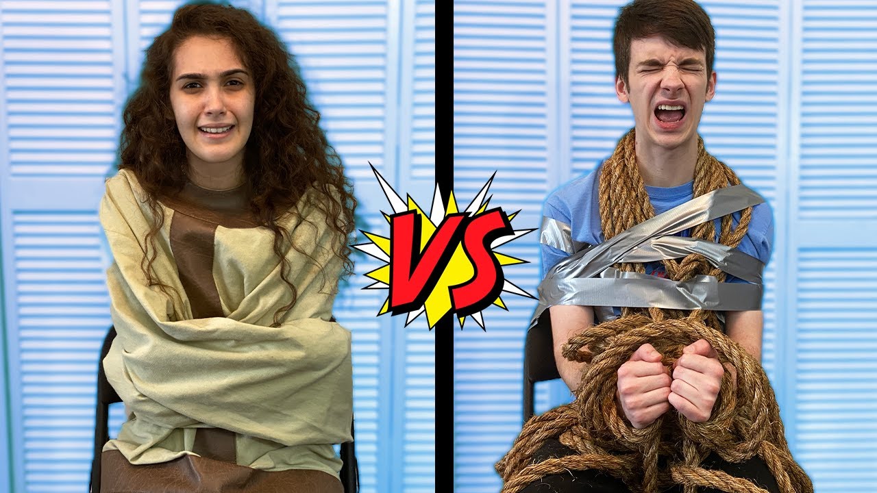 WHO WILL ESCAPE FIRST?! Handcuff, Straight Jacket Race Escape CHALLENGE!