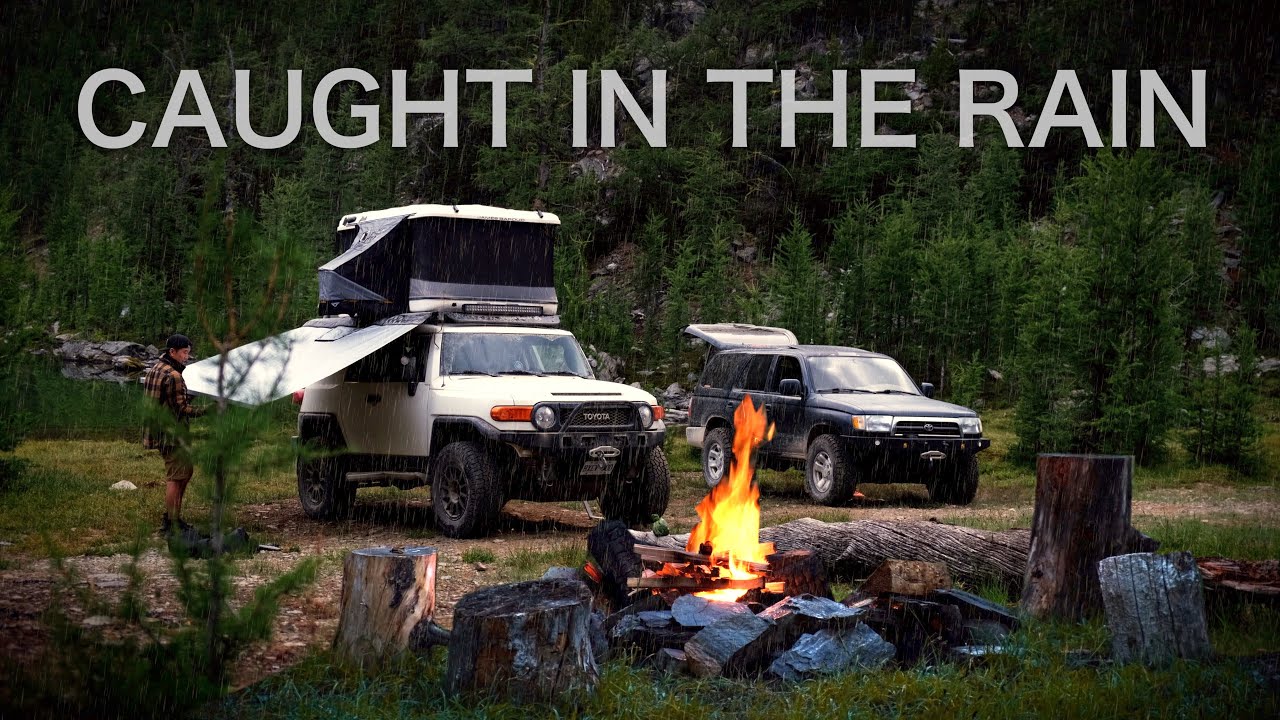 Peaceful Rain ASMR Camping in the Mountains   FJ Cruiser & 3rd Gen 4Runner