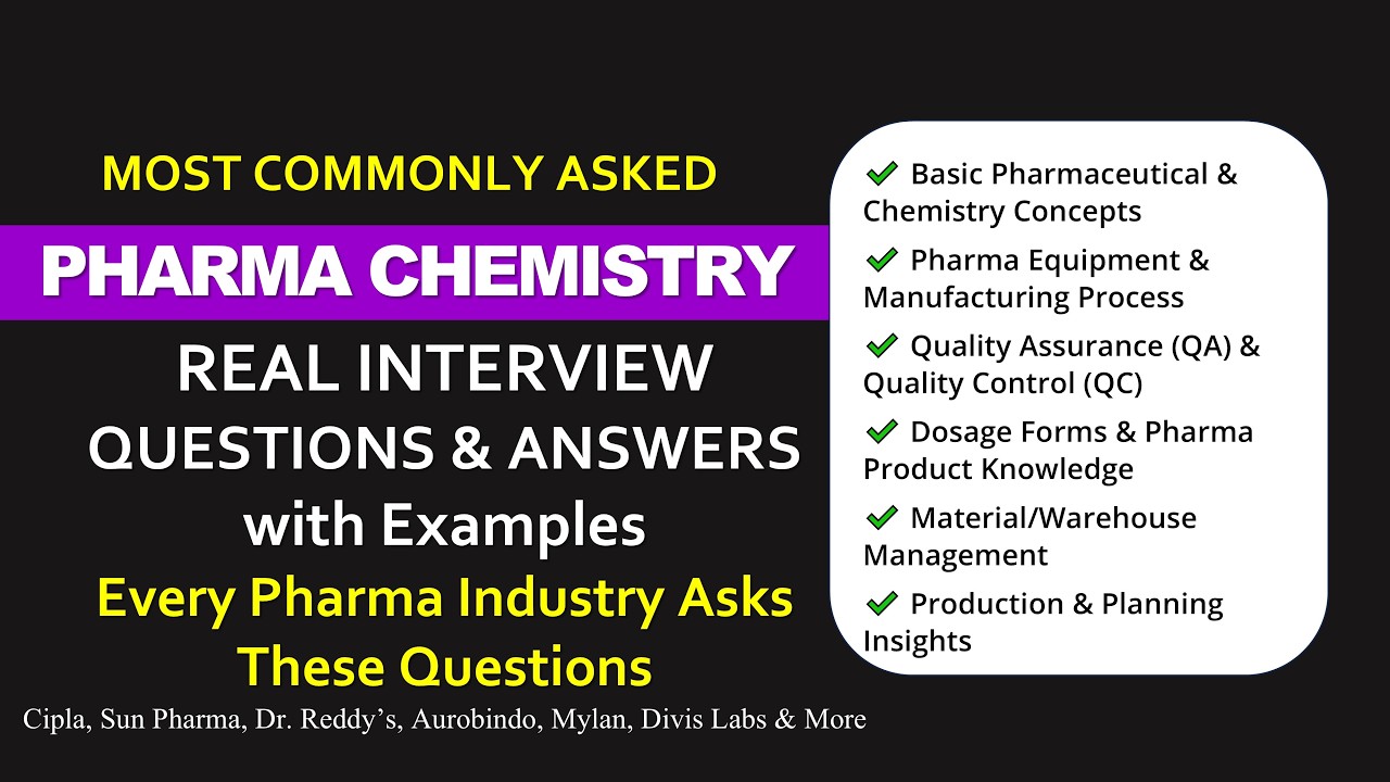 Top Chemistry Interview Questions & Answers with Examples for Pharma | Chemistry, QA, QC, Production