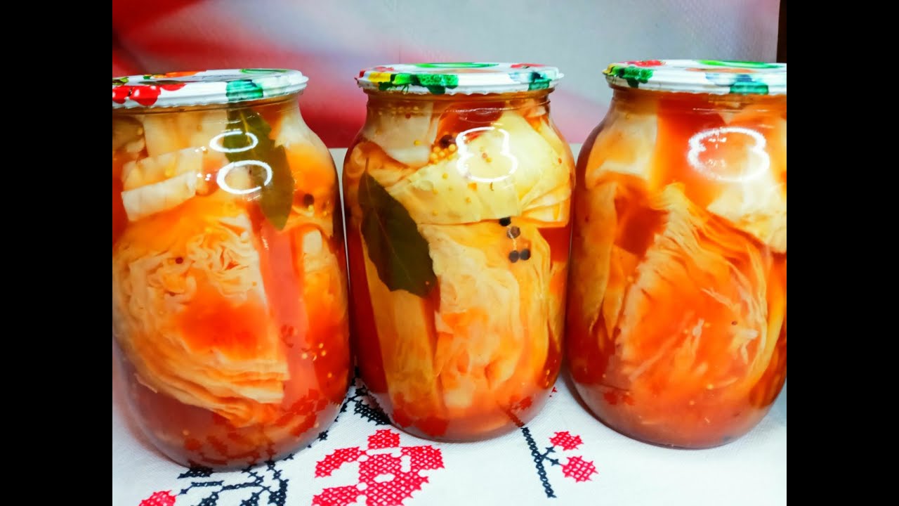 КАПУСТА Маринованная в ТОМАТНОМ СОУСЕ**Рецепт Очень ПРОСТОЙ и НЕОБЫЧНЫЙ !!!