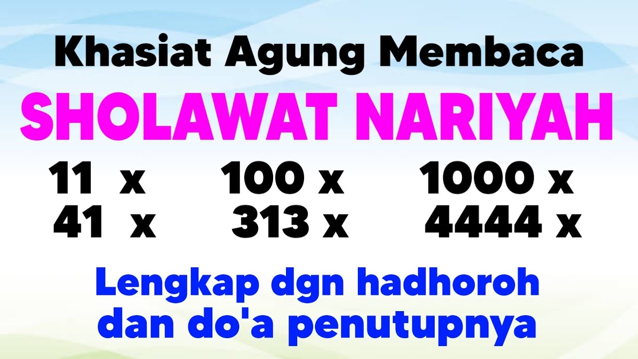 #180 SHOLAWAT NARIYAH ( ada testimoni yg ajiib ) lengkap dg hadoroh dan doanya