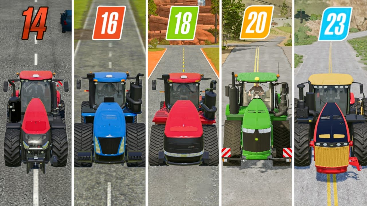 Fs14 vs Fs16 vs Fs18 vs Fs20 vs Fs23 vs Fs25 | Big Tractor Compare Gameplay | Timelapse