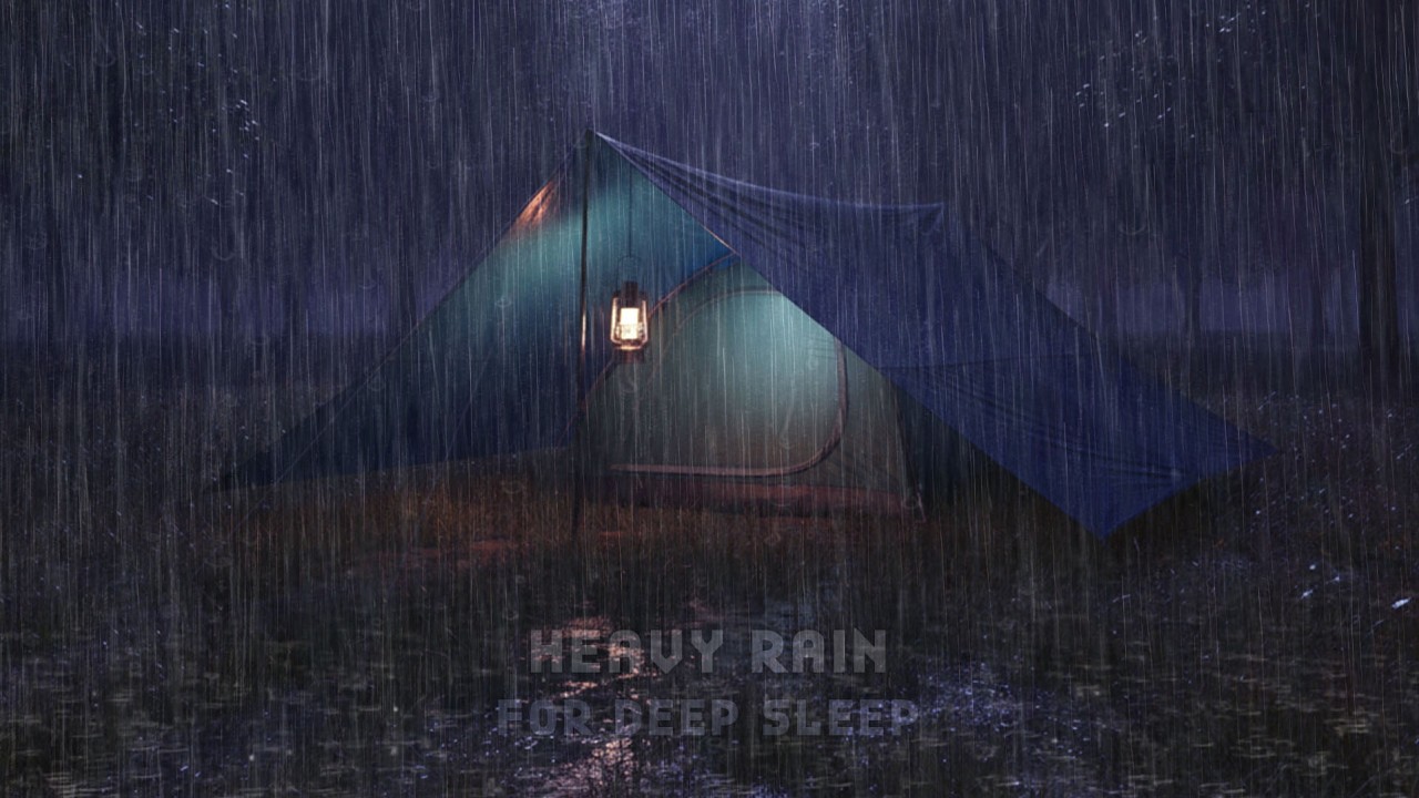 Fall Asleep in Minutes 😴🌧️ | Heavy Rain & Thunderstorm Surrounding a Forest Camping Tent ⛺⚡