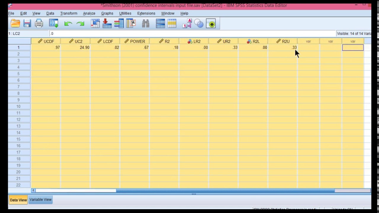 Multiple R2 Confidence Intervals - SPSS