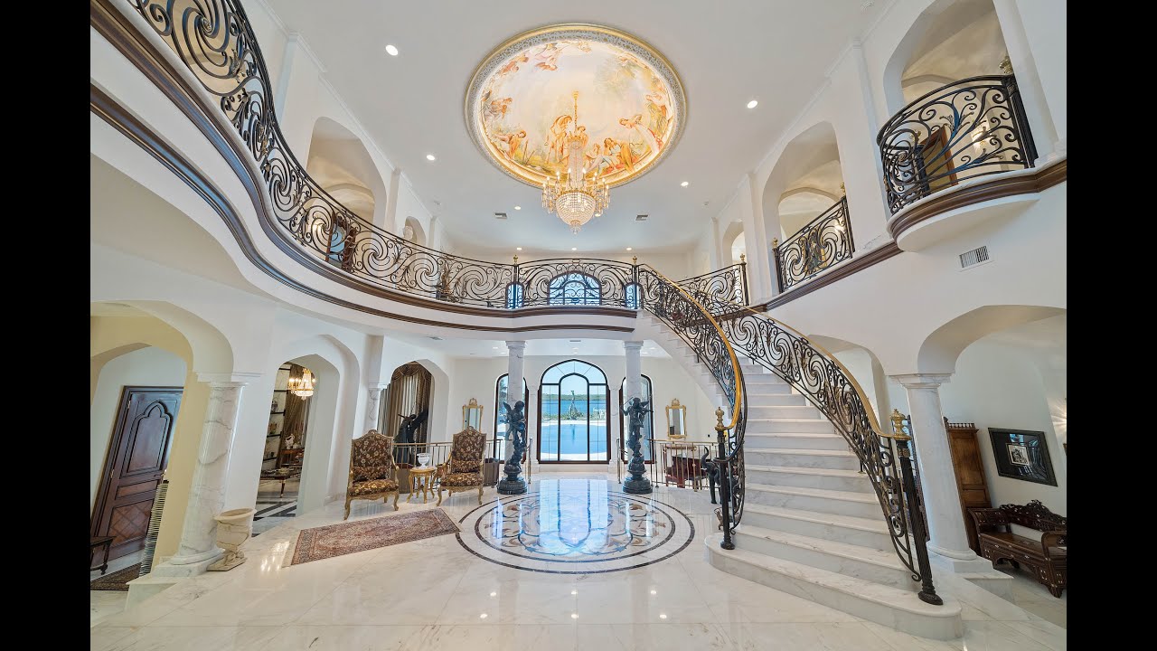 Inside a 12,000 sq ft Waterfront Luxury Resort Style Mansion Privately Gated 3 Acre Estate