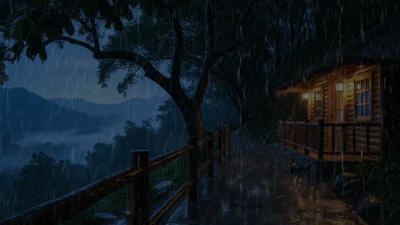 Fall Asleep Instantly 🌙 Relaxing Rain at a Hidden Cabin in the Forest