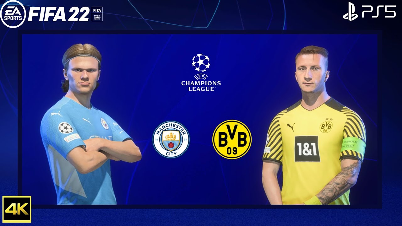 FIFA 22 PS5 | Manchester City Vs Borussia Dortmund | Ft. Haaland | Champions League 2022/23 | 4k