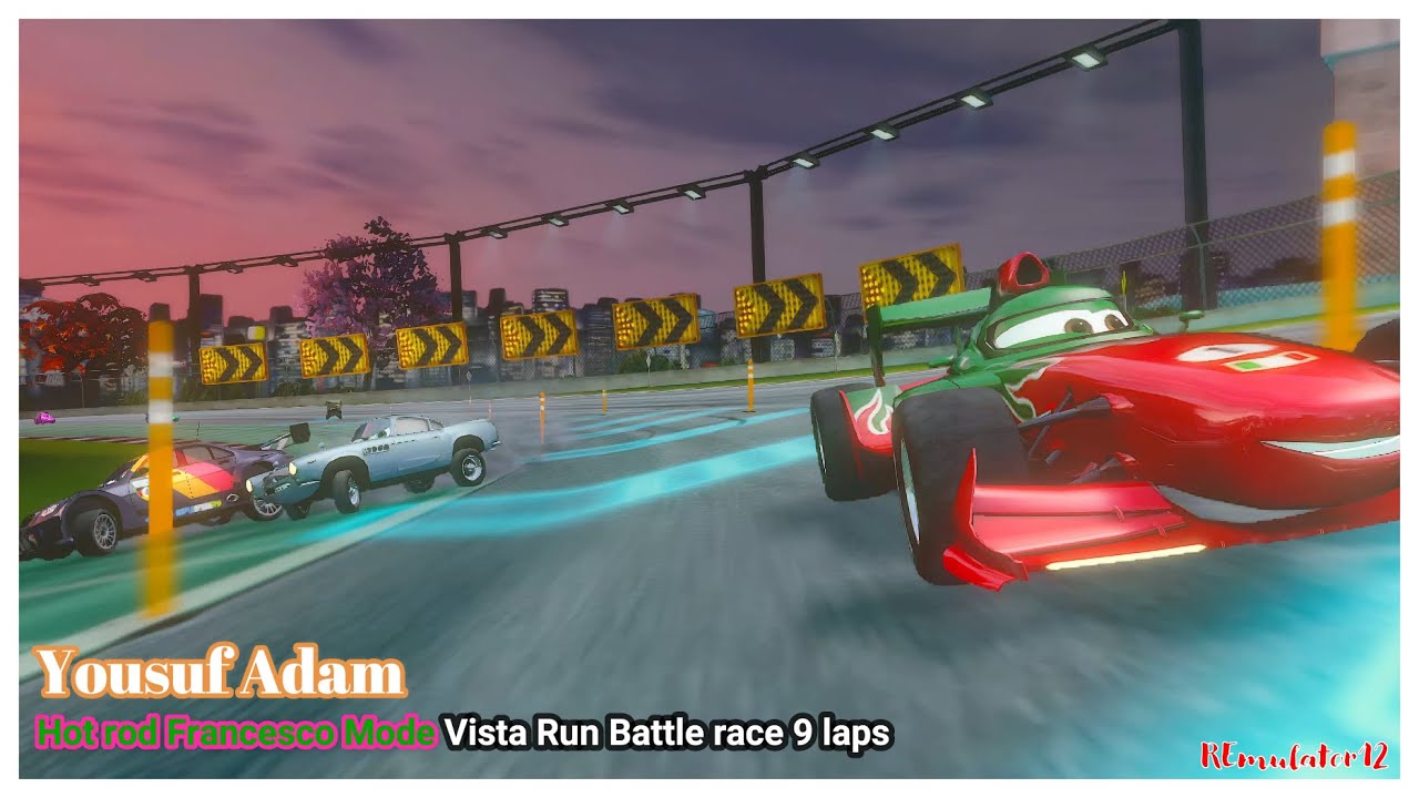 Cars 2 The Video Game | Francesco Hotrod - Battle Race | Vista Run 9 Laps