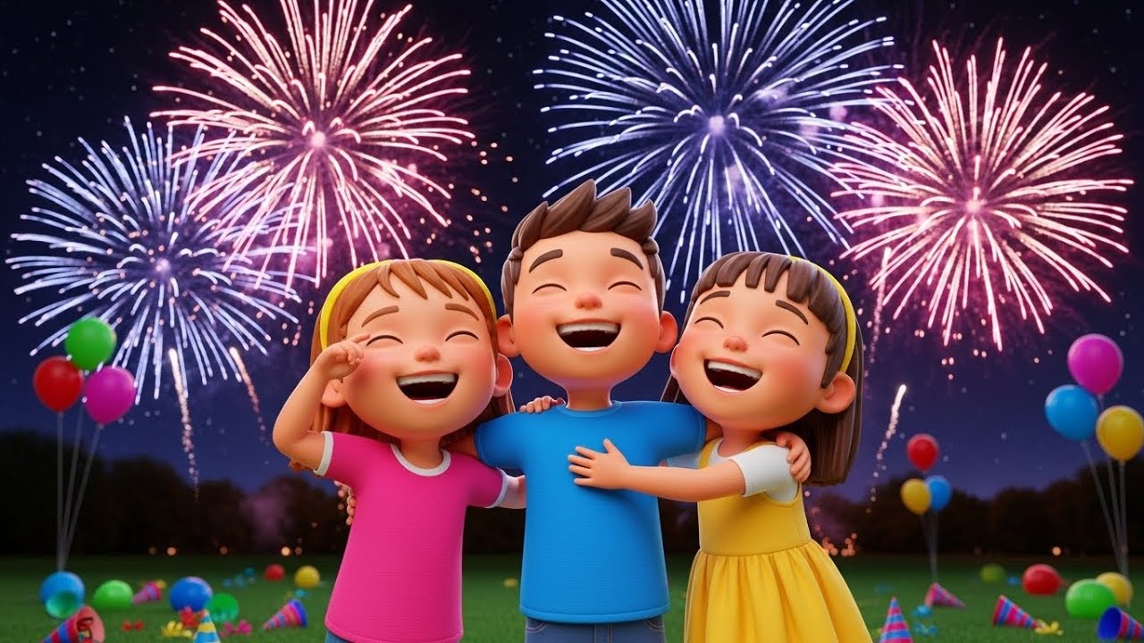 New Year Fireworks Rhyme for Kids | Happy New Year Song, Nursery Rhymes & Baby Songs 🎆🎉🎶