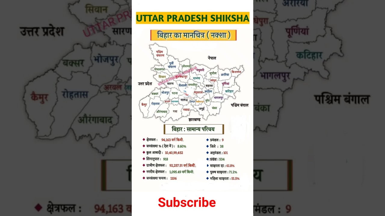 Map of Bihar |बिहार का नक्शा #shorts #uttarpradesh #bihar