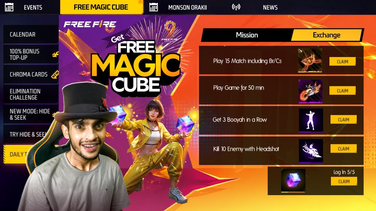 9TH ANNIVERSARY FREE MAGIC CUBE 🥳 Free Fire Max