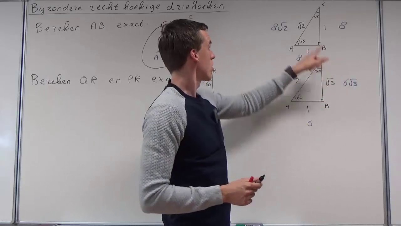 Bijzondere rechthoekige driehoeken (HAVO wiskunde B & VWO wiskunde B)