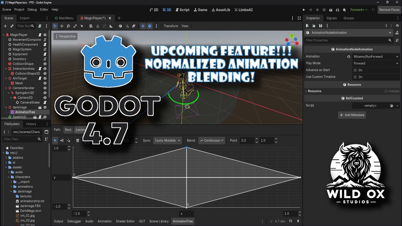Godot 4.7 - Upcoming Feature! - Normalized Animation Sync for Blendspaces!