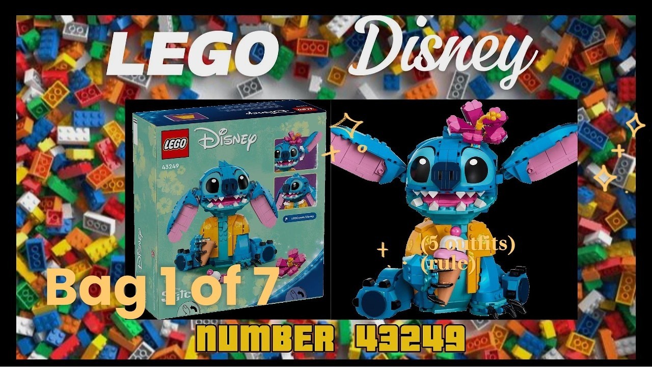 Building Stitch 43249 🩵 Bag 1 Timelapse (Silent LEGO Build Series 1/7) #disneylego #notalking #lego